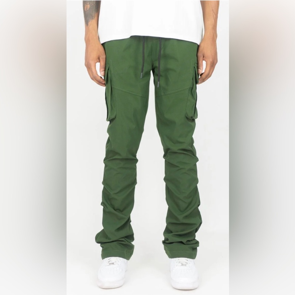 Rebel Minds Solid Nylon‎ Stacked Cargo
Pants